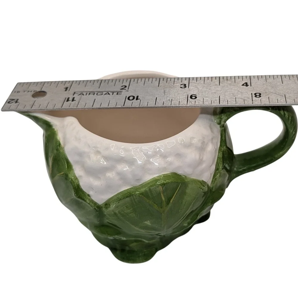 Vintage Fitz and Floyd Creamer Garden Vegetable Majolica Pottery Cauliflower